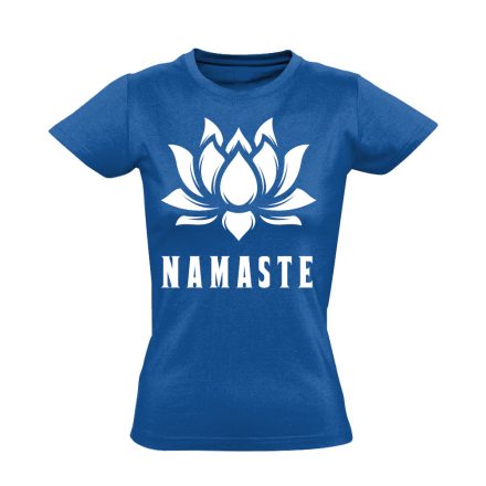 Szöveges "namaste jógás női póló (kék)
