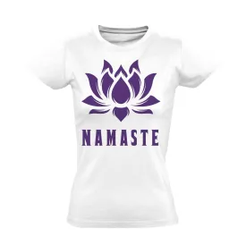 Szöveges "namaste jógás női póló (fehér)