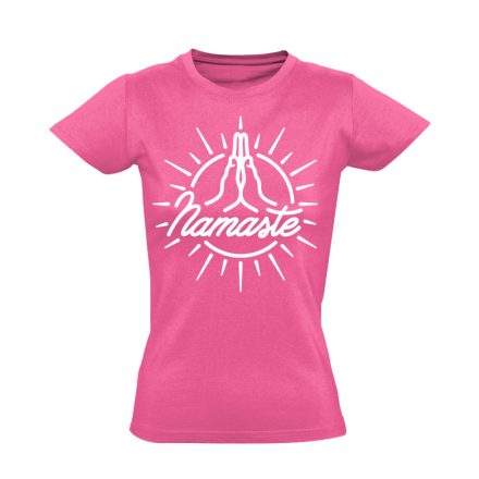 Namaste "nap" jógás női póló (rózsaszín)