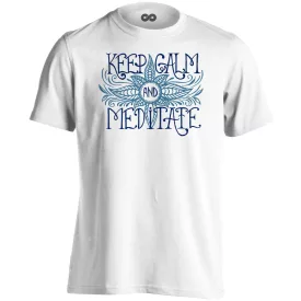   Szöveges "KeepCalm" jógás férfi póló (fehér)