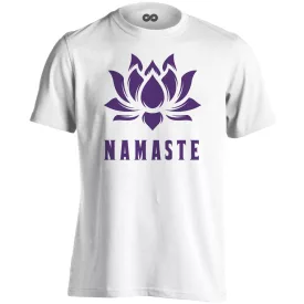 Szöveges "namaste jógás férfi póló (fehér)