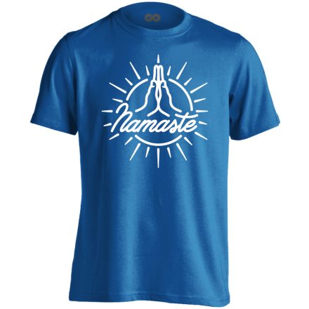Namaste "nap" jógás férfi póló (kék)