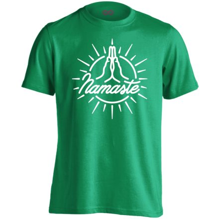 Namaste "nap" jógás férfi póló (zöld)