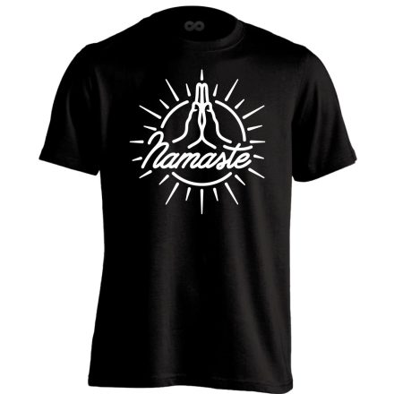 Namaste "nap" jógás férfi póló (fekete)