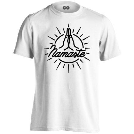 Namaste "nap" jógás férfi póló (fehér)