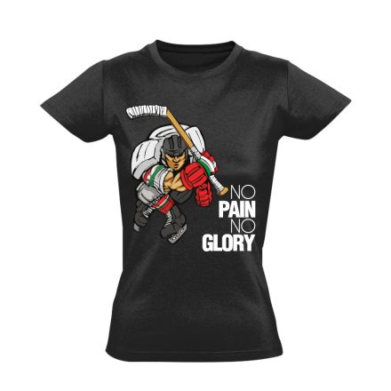 No Pain No Glory jégkorongos női póló (fekete)