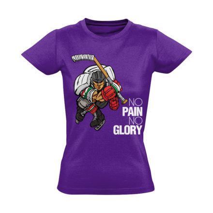 No Pain No Glory jégkorongos női póló (lila)