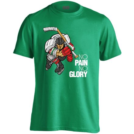 No Pain No Glory jégkorongos férfi póló (zöld)