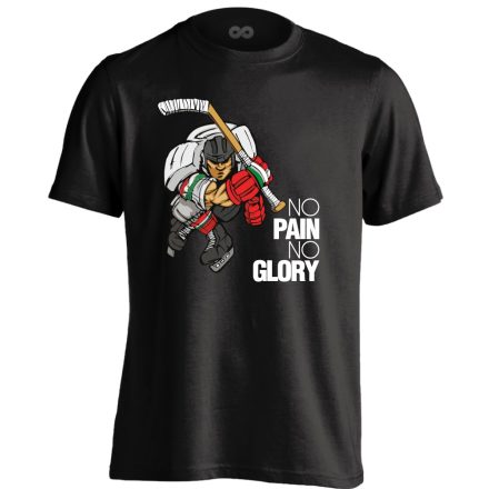 No Pain No Glory jégkorongos férfi póló (fekete)