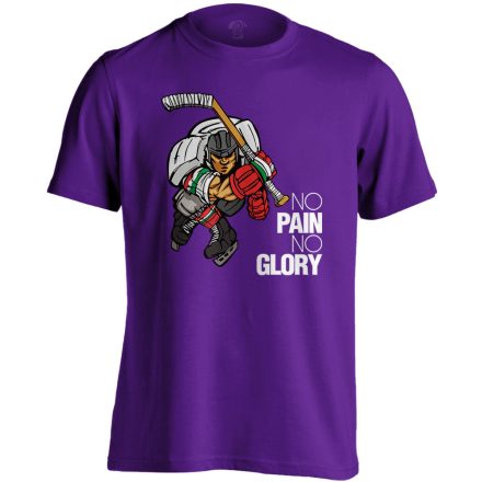 No Pain No Glory jégkorongos férfi póló (lila)