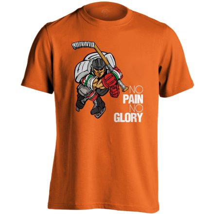 No Pain No Glory jégkorongos férfi póló (narancssárga)