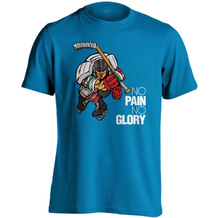 No Pain No Glory jégkorongos férfi póló (zafírkék)