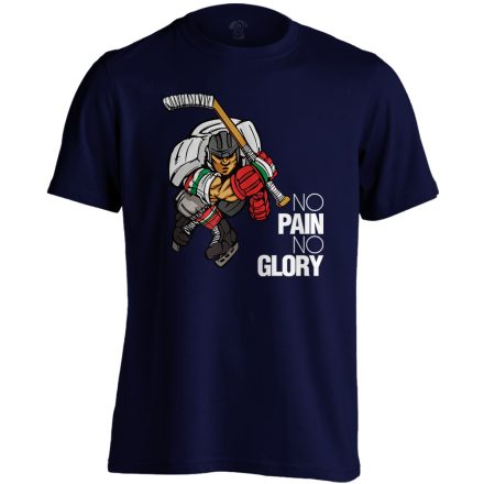 No Pain No Glory jégkorongos férfi póló (tengerészkék)