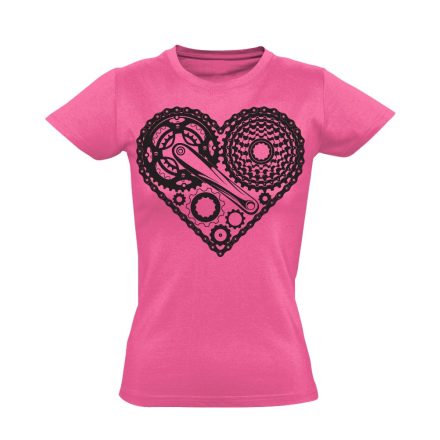 Lánc "szív" kerékpáros női póló (rózsaszín)