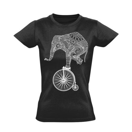 Frappáns "elefánt" kerékpáros női póló (fekete)