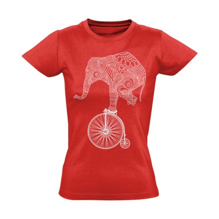 Frappáns "elefánt" kerékpáros női póló (piros)