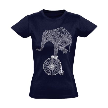Frappáns "elefánt" kerékpáros női póló (tengerészkék)