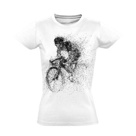 Frappáns "pontok" kerékpáros női póló (fehér)