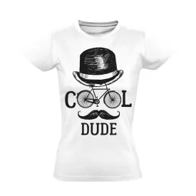   Frappáns "cooldude" kerékpáros női póló (fehér)