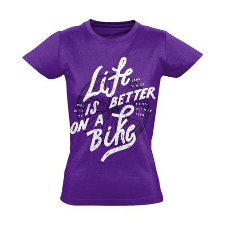 Felirat "betterlife" kerékpáros női póló (lila)
