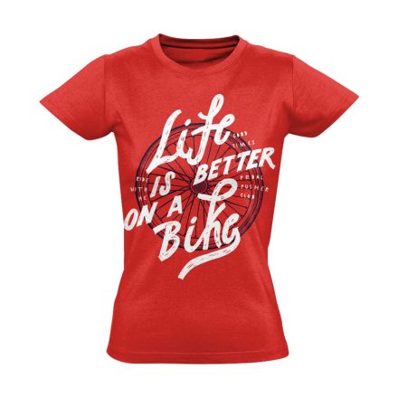 Felirat "betterlife" kerékpáros női póló (piros)