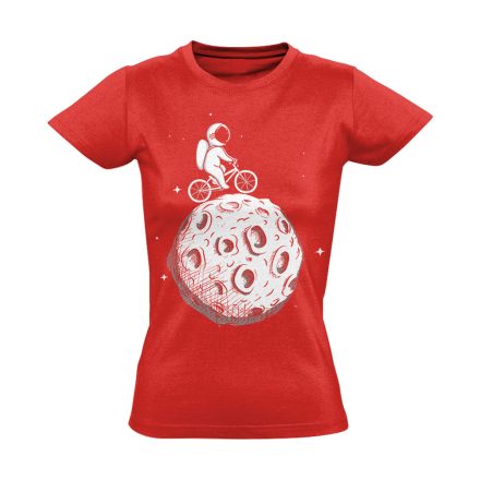 Frappáns "Hold" kerékpáros női póló (piros)