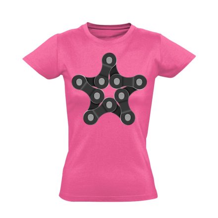 Lánc "csillag" kerékpáros női póló (rózsaszín)