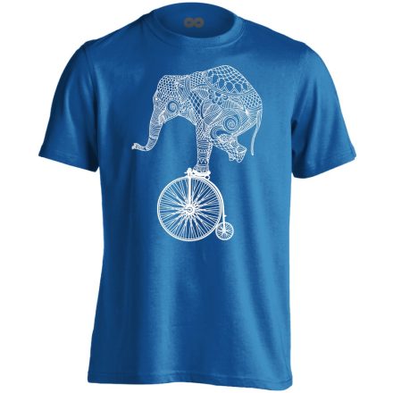 Frappáns "elefánt" kerékpáros férfi póló (kék)