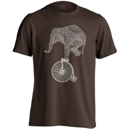Frappáns "elefánt" kerékpáros férfi póló (csokoládébarna)