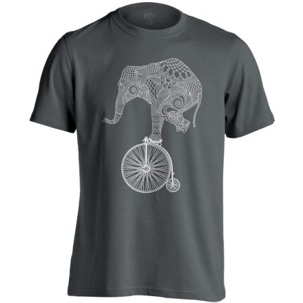 Frappáns "elefánt" kerékpáros férfi póló (szénszürke)