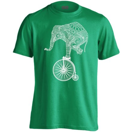 Frappáns "elefánt" kerékpáros férfi póló (zöld)