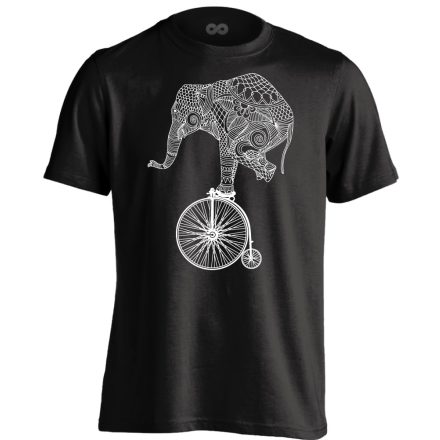 Frappáns "elefánt" kerékpáros férfi póló (fekete)