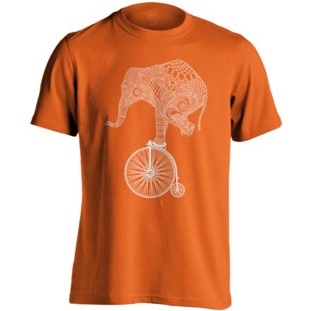 Frappáns "elefánt" kerékpáros férfi póló (narancssárga)