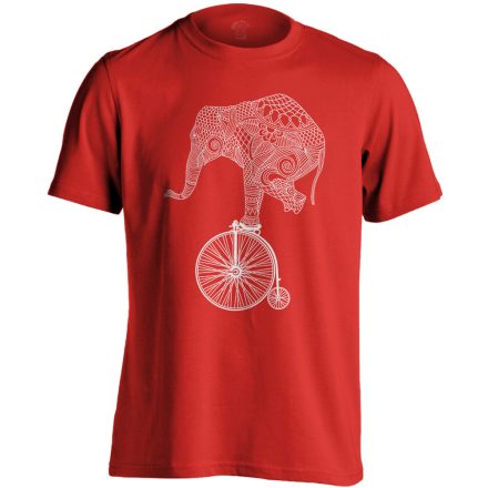 Frappáns "elefánt" kerékpáros férfi póló (piros)