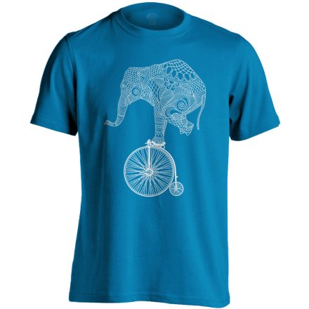 Frappáns "elefánt" kerékpáros férfi póló (zafírkék)
