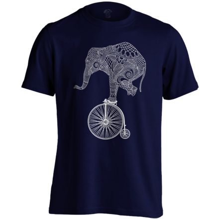 Frappáns "elefánt" kerékpáros férfi póló (tengerészkék)