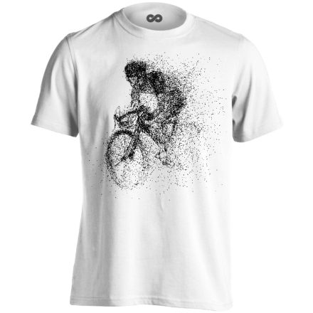 Frappáns "pontok" kerékpáros férfi póló (fehér)