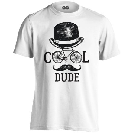 Frappáns "cooldude" kerékpáros férfi póló (fehér)