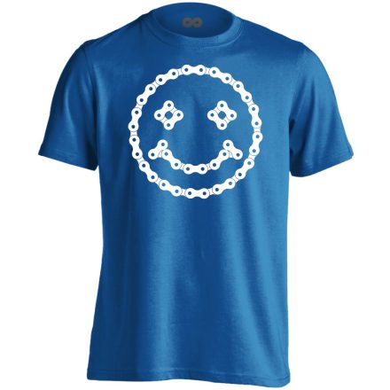 Lánc "mosoly" kerékpáros férfi póló (kék)