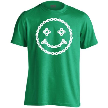 Lánc "mosoly" kerékpáros férfi póló (zöld)