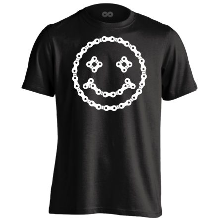 Lánc "mosoly" kerékpáros férfi póló (fekete)