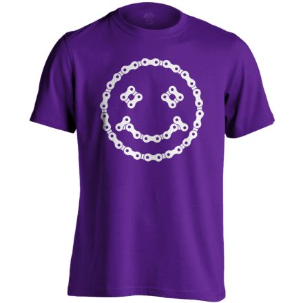 Lánc "mosoly" kerékpáros férfi póló (lila)