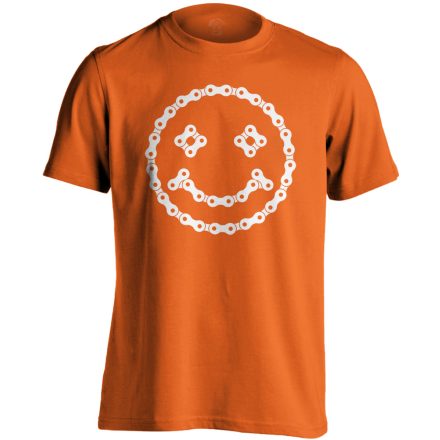 Lánc "mosoly" kerékpáros férfi póló (narancssárga)
