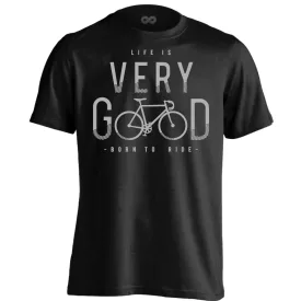   Felirat "very good" kerékpáros férfi póló (fekete)