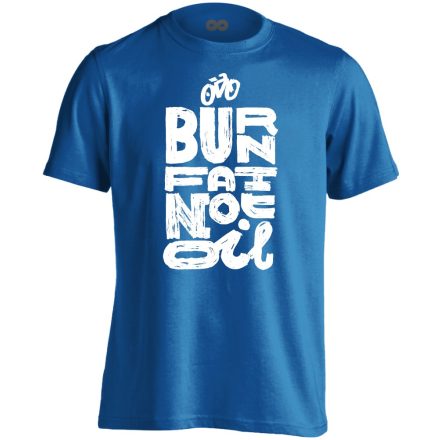 Felirat "zsírégetés" kerékpáros férfi póló (kék)