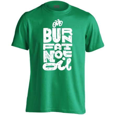 Felirat "zsírégetés" kerékpáros férfi póló (zöld)
