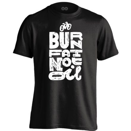 Felirat "zsírégetés" kerékpáros férfi póló (fekete)