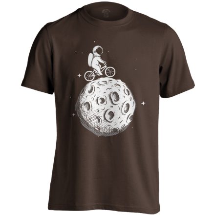 Frappáns "Hold" kerékpáros férfi póló (csokoládébarna)