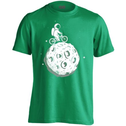 Frappáns "Hold" kerékpáros férfi póló (zöld)