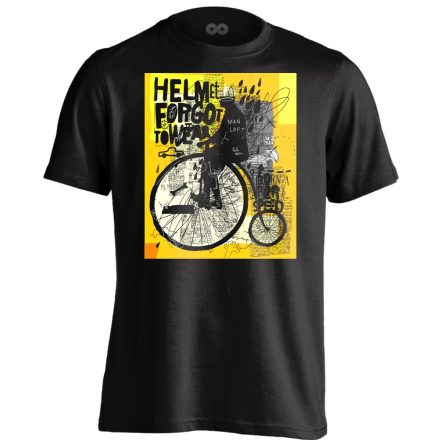 Felirat "firka" kerékpáros férfi póló (fekete)